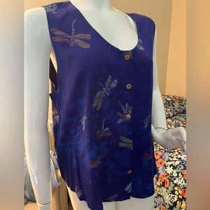 Sleeveless blouse indigo blue Size XL